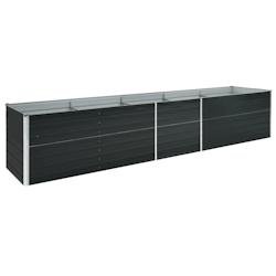 Helloshop26 - Jardinière lit surélevé plantes fleurs jardin acier galvanisé 400 x 80 x 77 cm anthracite 02_0001119 - acier 3000074781536