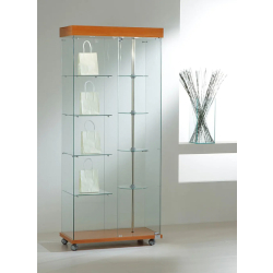 Vitrine animée avec un mât tournant 8/18GVA - finition cerisier - 4 tablettes tournantes et amovibles