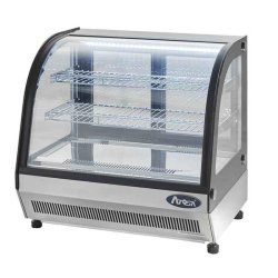 Vitrine bombée de comptoir - armoire réfrigérée en acier inoxydable, double vitre de sécurité, réfrigérant R290, référence ATOSA-WTY