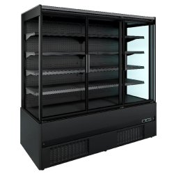 Vitrine mural libre service noir avec 3 portes 1.9 - 7350.0060