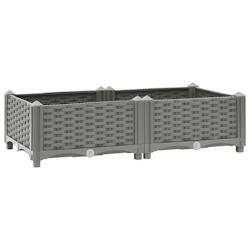 Helloshop26 - Jardinière bac lit surélevé plantes fleurs terrasse jardin 80 x 40 x 23 cm polypropylène gris 02_0039235 02_0039235 - gris 3000218447731