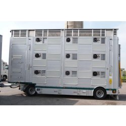 RBA21-SR - Remorque bétaillère Carrozzeria Pezzaioli - Essieux jumelés fixes de 10 000 kg, châssis en aluminium anticorrosion