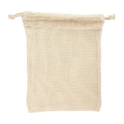 Sac filet réutilisable coton 17x23cm beige - par 25