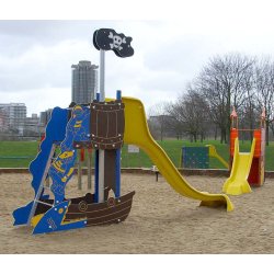 Toboggan Bateau des pirates - ref : 1130p/sb - HDPE, aluminium, polyester, acier inox