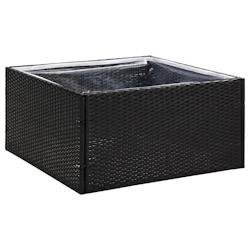 Helloshop26 - Jardinière bac lit surélevé plantes fleurs terrasse jardin 80 x 80 x 40 cm Résine tressée noir 02_0037909 - noir acier 3000217872831
