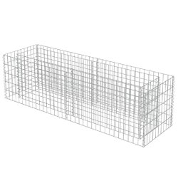 Helloshop26 - Jardinière lit surélevé plantes fleurs jardin à gabion 180  cm acier galvanisé 02_0001285 - acier 3000076551533