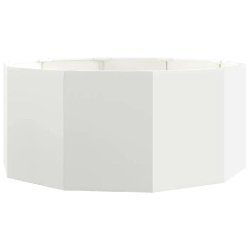 Helloshop26 - Jardinière ronde extérieure durable 120 x 120 x 50 cm design moderne pour jardin balcon en acier blanc - blanc acier 3000237689501