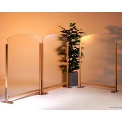 Alyance - Cloisons amovibles Ardal - Ossature hêtre avec verre sécurit décoratif