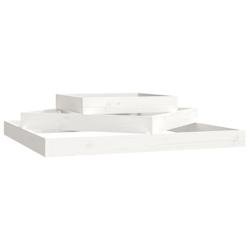 Helloshop26 - Jardinière bac lit surélevé plantes fleurs terrasse jardin 112 x 112 x 27 cm bois massif de pin blanc 02_0037392 - blanc Bois massif