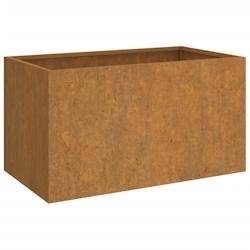 Helloshop26 - Jardinière bac lit surélevé plantes fleurs terrasse jardin 62 x 40 x 39 cm acier corten marron 02_0037755 - marron métal 3000213953336