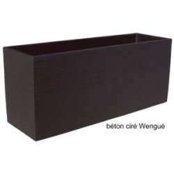Jardinière futura 90x27 wengue en béton ciré - robuste et résistante aux intempéries - Framusa - 255506