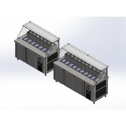 Vitrine réfrigérée de présentation - 1500 mm - refroidissement par ventilateur avec espace pompe à sauce