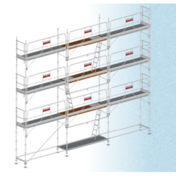 Échafaudage AERIS - LOT 80 m² - Classe 4 : 300 kg/m² - Longueur 10 m - Hauteur 8 m - Galvanisé ø 45 mm