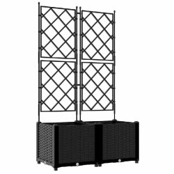 Helloshop26 - Lot de 2 cache-pots de jardin moderne extérieur 80 x 40 x 143 cm en acier noir 02_0058536 - noir acier 3000240645303