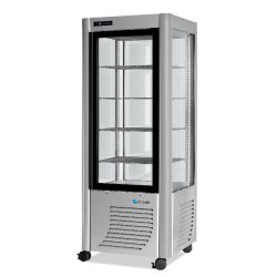 Vitrine réfrigérée négative Fixe 400L 4 faces vitrées SCAIOLA - Argent