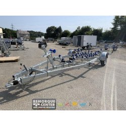 Porte bateau immergeable Sun Way - Gamme FAST D2418 - PTAC 1800Kg - Kit rouleaux - 1 essieu freiné