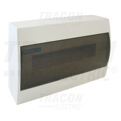 Boîte de distribution en saillie - cache fumée - rail N-PE 1×18 modul - IP40 - dimensions 220×365×75mm