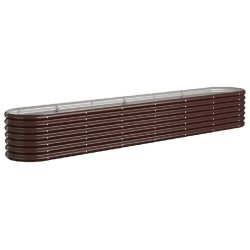 Helloshop26 - Lit surélevé de jardin ovale 260 x 40 x 36 cm impeccable extérieur robuste en acier galvanisé marron 02_0046561 - marron acier 30002