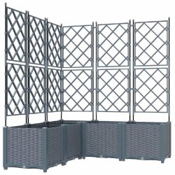 Helloshop26 - Lot de 5 cache-pots modernes en acier extérieur 120 x 120 x 143 cm durable chic gris clair 02_0058587 - gris acier 3000240672699