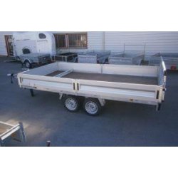 Plateau ridelle Lider 406x215 cm - 3500 kg PTAC - 2 essieux, hydraulique et hayon