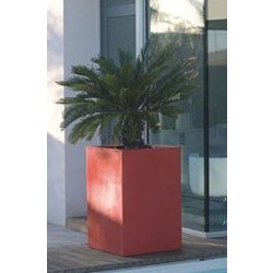Jardinière cubique en polyéthylène rotomoulé - Options réserve d'eau, laqué ou lumineux - Dimensions variées