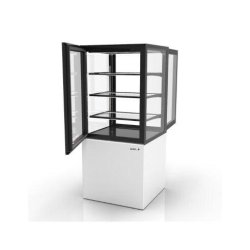 Vitrine neutre INTEGRA sur base - 600 mm - 4 niveaux - H1400 mm - IN60/80-140N | Sayl Barcelona- Accès avant et arrière - blanc 674005070438