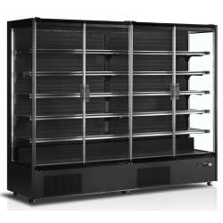 Vitrine réfrigérée murale libre-service en 4 portes avec joues vitrées
