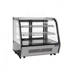 Vitrine réfrigérée modèle de table - noire inox - 120 litres - 700x570x690(h)mm - commande numérique - portes coulissantes