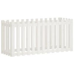 Helloshop26 - Jardinière bac lit surélevé plantes fleurs terrasse jardin de jardin design de clôture 150 x 50 x 70cm pin massif 02_0039801 - blanc
