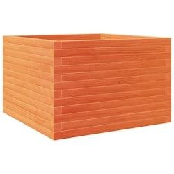 Helloshop26 - Jardinière bac lit surélevé plantes fleurs terrasse jardin cire 70 x 70 x 46 cm bois de pin massif marron 02_0038491 - marron Bois ma