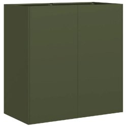 Helloshop26 - Jardinière rectangulaire moderne pour extérieur 80 x 40 x 80 cm avec fond ouvert design élégant en acier laminé à 02_0051501 - ver