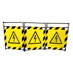 Barrière d'intervention 3 panneaux PVC ou Inox 304 - 1000 / INOX 304 / Electrique