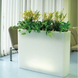 Jardinière lumineuse rectangulaire Vaso Rettangolare O/E - Serralunga - L93.5cm x l26.5cm x H70cm - Design extérieur résistant