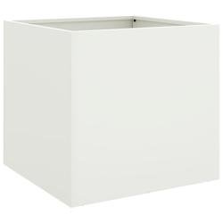 Helloshop26 - Jardinière bac lit surélevé plantes fleurs terrasse jardin 49 x 47 x 46 cm acier blanc 02_0037621 - blanc acier 3000214265131
