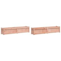 Helloshop26 - Jardinière bac lit surélevé plantes fleurs jardin terrasses lot de 2 bois massif douglas marron - marron Bois massif 3000218006907
