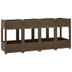 Helloshop26 - Jardinière lit surélevé plantes fleurs jardin 160 x 40 x 71 cm polypropylène marron  02_0000922 - marron 3000072571535
