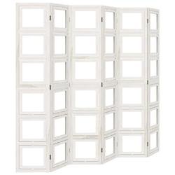 Décoshop26 - Paravent séparateur de pièce cloison 6 panneaux en bois de paulownia blanc porte photos DEC031063 - blanc Bois massif 3000258270573