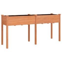 Helloshop26 - Jardinière bac lit surélevé plantes fleurs terrasse jardin avec doublure 161 x 45 x 76 cm bois massif sapin marron 02_0038125 - marro