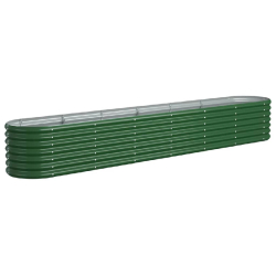Helloshop26 - Jardinière bac lit surélevé plantes fleurs terrasse jardin de jardin acier enduit de poudre 260 x 40 x 36 cm vert 02_0039617 - vert a