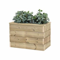 HORTALIA Jardinière en bois avec réserve d’eau Nidum Basic 60 x 34 x 40 cm – Intérieur et extérieur - marron Bois massif N634