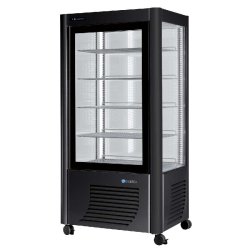 Vitrine réfrigérée positive noire 4 faces vitrées 540l - 540F-N