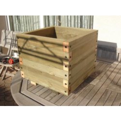 Bac en bois carré 61 litres - 500x500 mm - Bois de forêt Auvergnate - Assemblage manuel