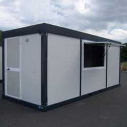 Bungalow neuf type Snack 6 mètres - porte pleine, fenêtre snack, plancher bois-ciment, 13,4 m²
