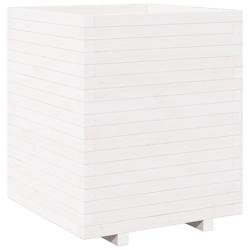 Helloshop26 - Jardinière bac lit surélevé plantes fleurs terrasse jardin 60 x 60 x 72,5 cm bois de pin massif blanc 02_0037735 - blanc Bois massif