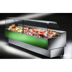 Vitrine réfrigérée boucherie 100cm - profondeur 90cm - vitres droites - 1060 x 898P x 1191H - Synergies