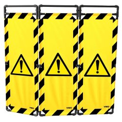 Barrière d'intervention 3 panneaux PVC ou Inox 304 - 1800 / PVC / Danger