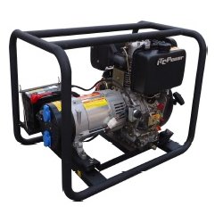 Groupe électrogène diesel DG7500IE - moteur 4 temps à injection directe, génératrice AVR, châssis tubulaire