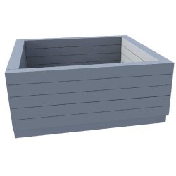 Jardinière en plastique recyclé - Omicron - 100x100x42 cm - Pieds en plastique recyclé - Fabrication française