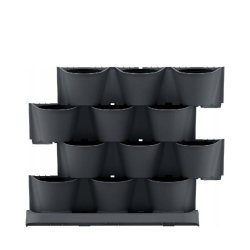 Prosperplast - Jardinière verticale Cascade Garden en plastique, coloris anthracite, 68,5 x 19 x 54,6 cm - gris plastique ZA1387