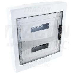 Tableau en saillie - porte plate transparente - 2x18 modules (36 modules) - IP40 - dimensions 505×464×100 mm